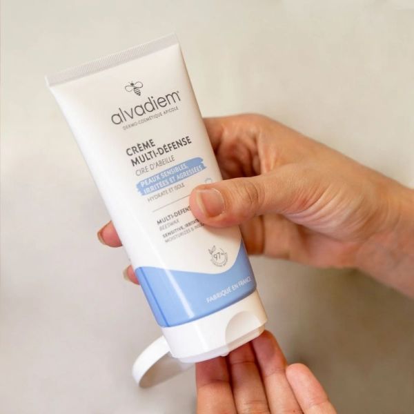 Crème Barrière Irritations et Rougeurs à la cire d'abeille 150ml - Crème Multi Défense : peaux sensibles, hypersensibles au froid