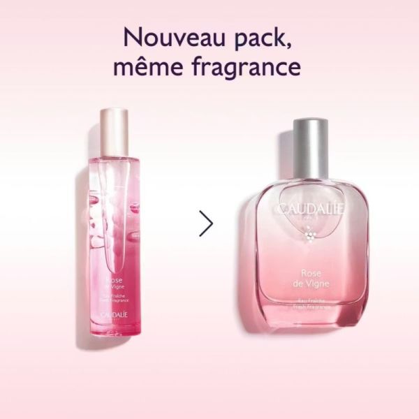 Caudalie Eau Fraîche Rose de Vigne - 50 ml - Parfum doux et romantique