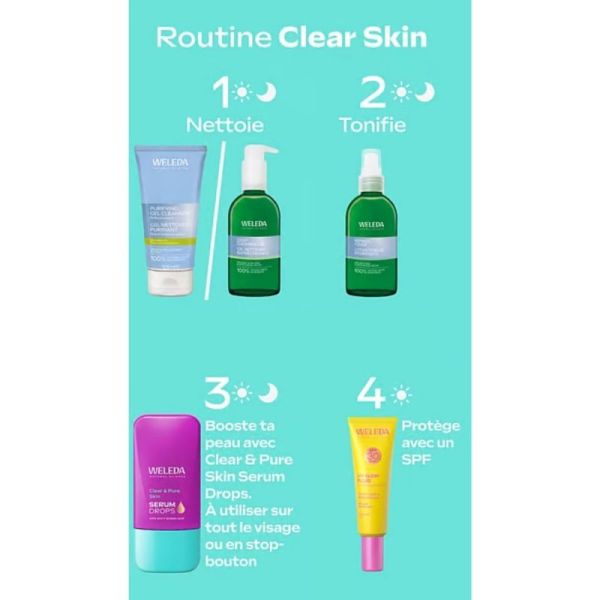 Weleda Clear & Pure Skin Serum Drops 30 ml - Peau nette et purifiée en 7 jours