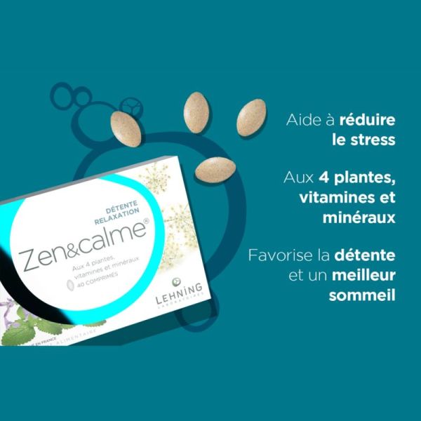 Lehning Zen & Calme - 40 comprimés - Apaise le stress, favorise la détente et l’équilibre émotionnel