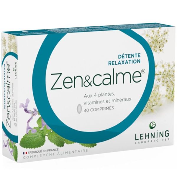 Lehning Zen & Calme - 40 comprimés - Apaise le stress, favorise la détente et l’équilibre émotionnel