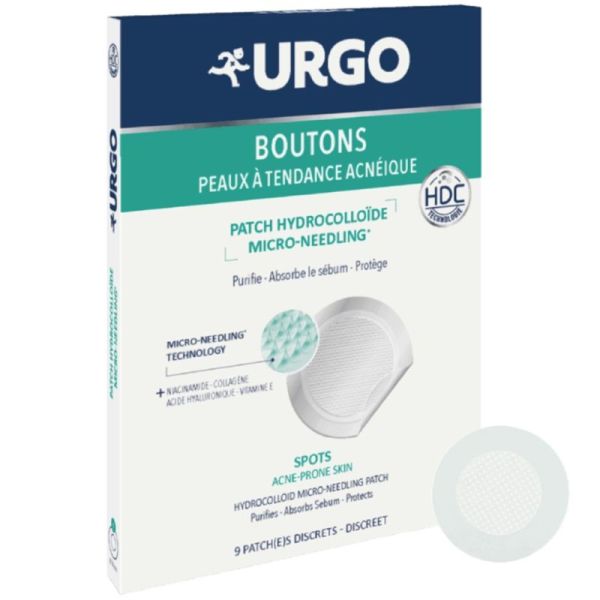 Urgo Patchs Spots Boutons Micro-Needling x9 Patchs – Correction et soin