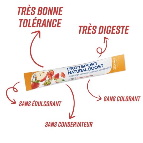 Nutergia Ergysport Natural Boost Fraise Pomme 30g – Énergie et vitalité