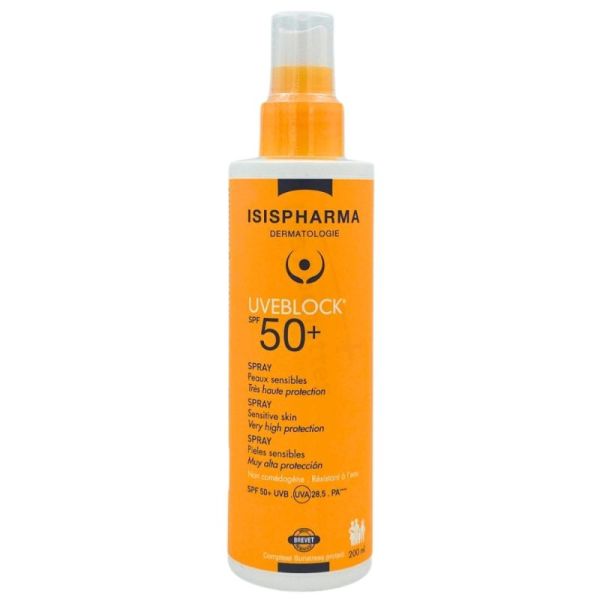 ISISPHARMA Uveblock SPF50+ Spray 200ml – protection solaire corps haute tolérance