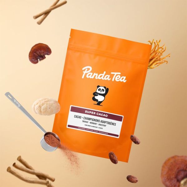Panda Tea Super Cacao 14 Sticks – Cacao & Champignons Adaptogènes