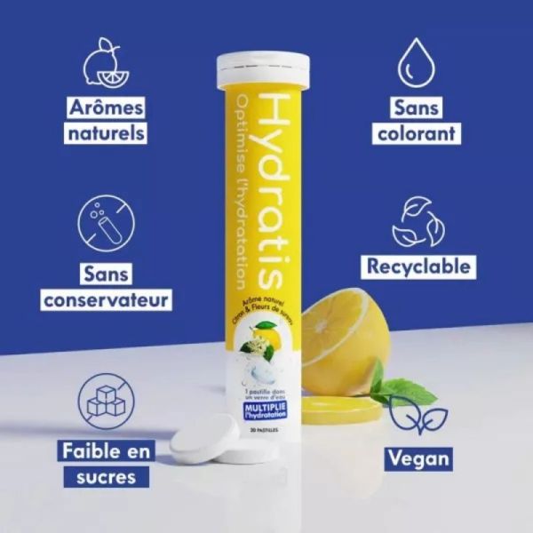 Hydratis Solution d'Hydratation Menthe - 20 Pastilles Effervescentes