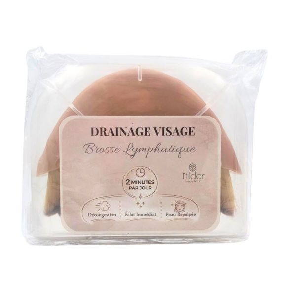 Nildor Brosse Visage Drainage Lymphatique Bois - Décongestion et Éclat Immédiat