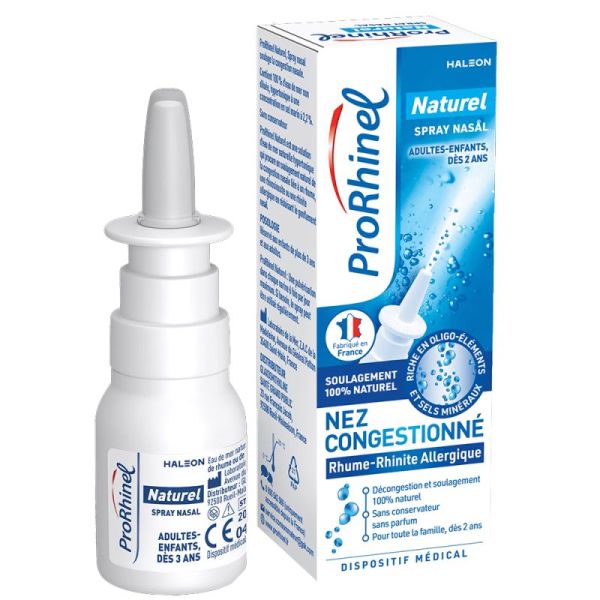 ProRhinel Spray Nasal Naturel Nez Congestionné - spray de 30ml - Soulagement doux et efficace