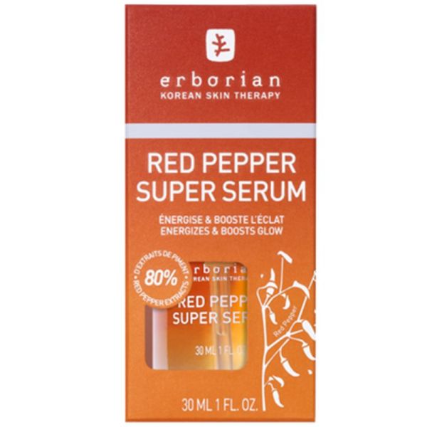 Erborian Red Pepper Super Serum 30ml – Sérum booster d'éclat énergisant au piment rouge