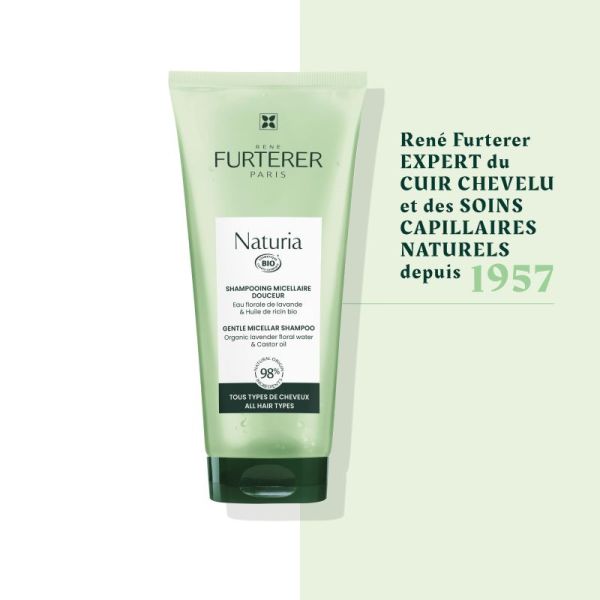 René Furterer Naturia Shampoing Micellaire Douceur Bio - 50 ml - Tous Types de Cheveux