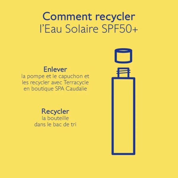 Caudalie Eau Solaire SPF50+ 150 ml - Protection invisible visage, corps et cheveux