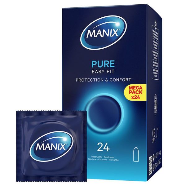 Manix Pure Easy Fit - 24 préservatifs - Sensation naturelle