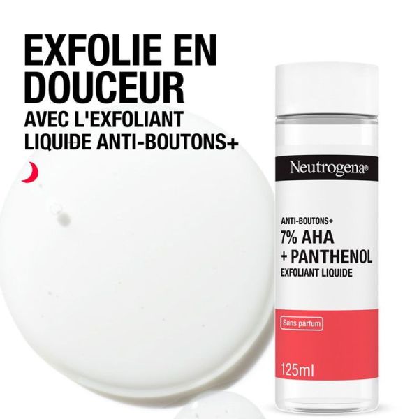 Neutrogena Anti-Boutons+ Exfoliant Liquide 125ml - Élimine en douceur les cellules mortes et l'excès de sébum