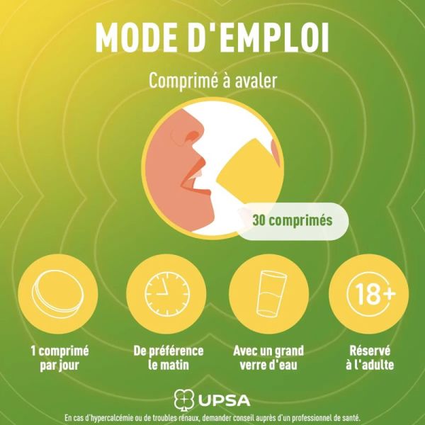 UPSA Immunité Vitamine D3 1000 UI 30 Comprimés – Ossature et défenses naturelles