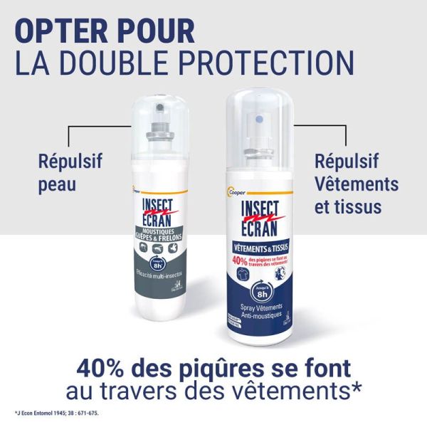 Insect Ecran Anti-Moustiques Guêpes et Frelons Spray Répulsif - 100ml - Protection renforcée