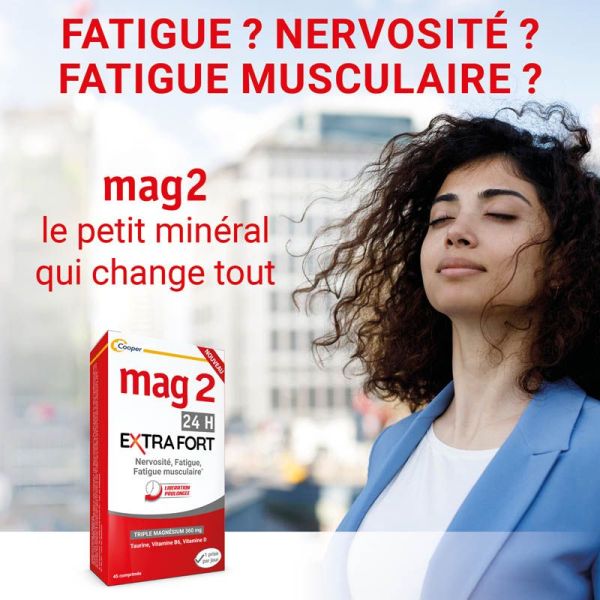 Mag 2 24H Extra Fort - Lot de 2 x 45 comprimés - Énergie, Nerveux et Musculaire