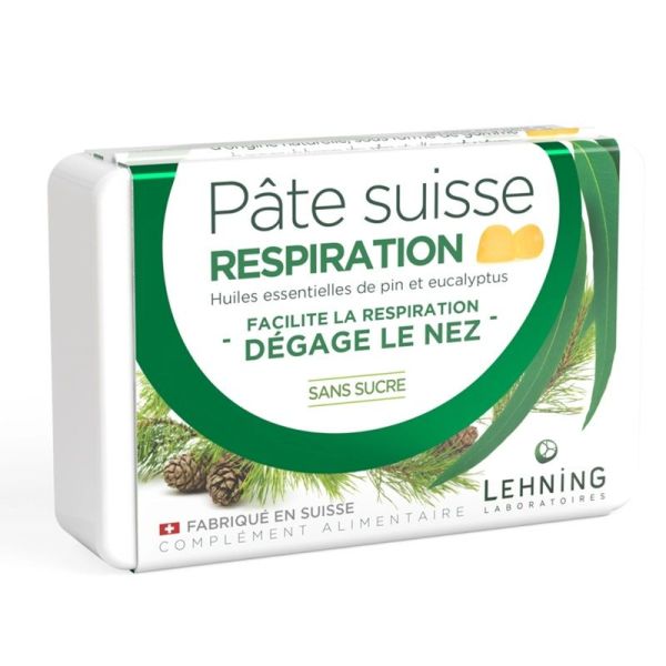 Lehning Pâte Suisse Respiration Dégage le Nez - 40 Gommes