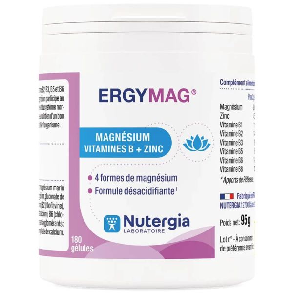 Nutergia Ergymag Magnésium - Fatigue, Nervosité et Sommeil - 180 gélules