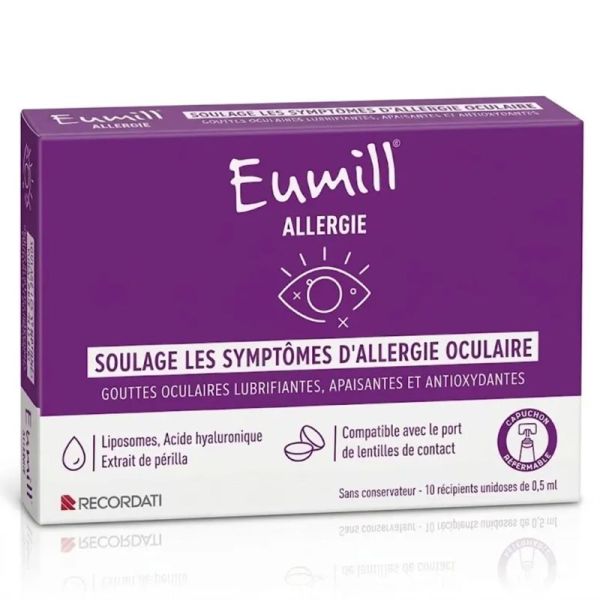 Eumill Gouttes Allergie Oculaire 10 Unidoses de 0,5ml – Apaisement et protection