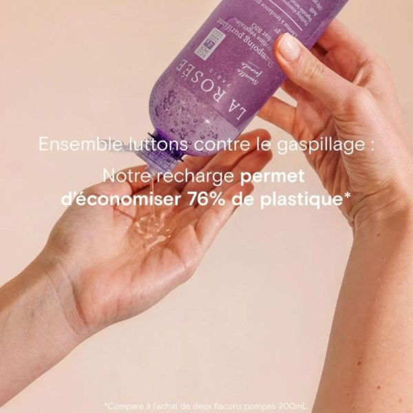 La Rosée Shampoing Purifiant Recharge 400 ml – Soin lavant sébo-régulateur et assainissant cheveux gras