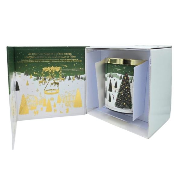Collines de Provence Carrousel Bougie Parfumée de Noël Forêt de Sapin 360g - Ambiance féérique et fragrance boisée aux notes de sapin