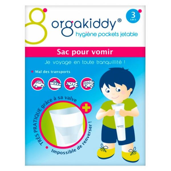 Orgakiddy Sac pour Vomir - Évite tout Renversement - 3 Sacs