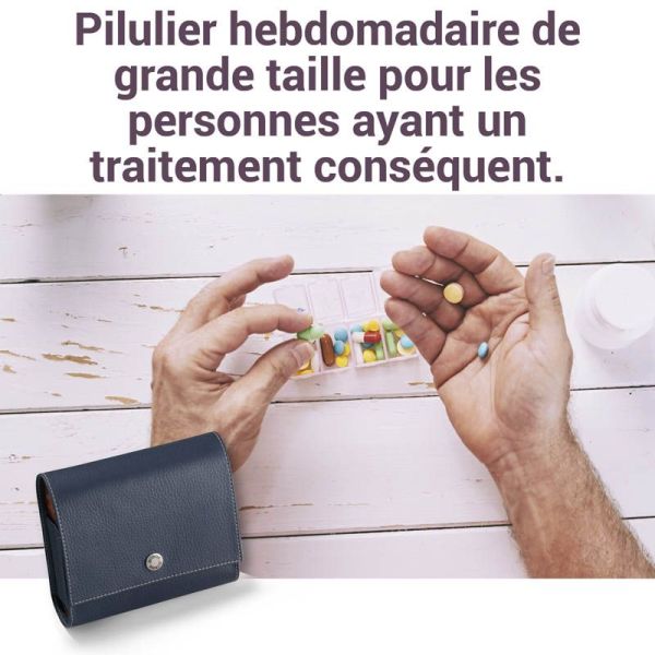 Cooper Pilbox Maxi Pilulier Semainier - Fauve ou Marine - 1 pièce - Organisation simple et accessible