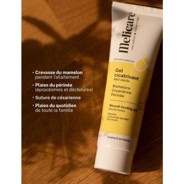 Melicare Gel Cicatrisant au Miel Stérile 30g - Cicatrisation crevasses, épisiotomie et césarienne