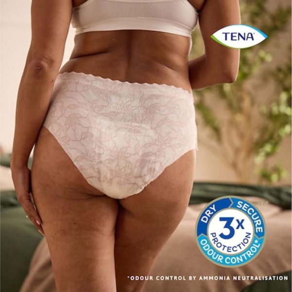 TENA Silhouette Plus Blanc Taille Basse - Taille L - 10 Protections - Sous-Vêtements Absorbants