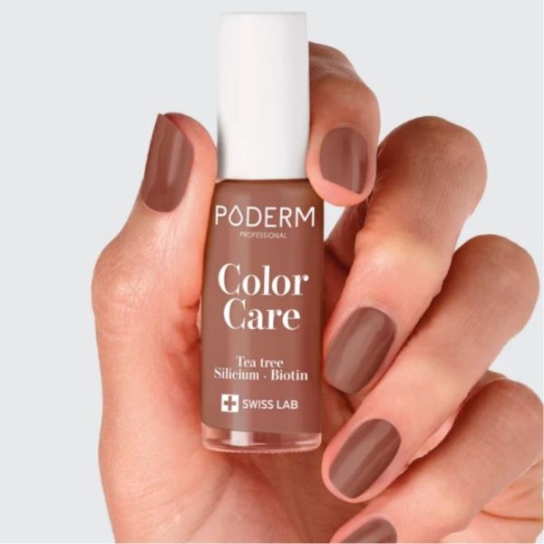 Poderm Vernis Color Care Tea Tree Taupe 8 ml - Vernis soin élégant longue tenue