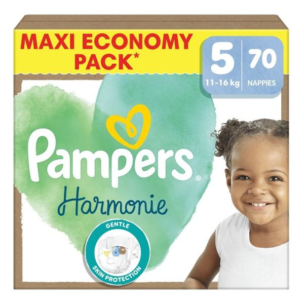 Pampers Harmonie Couches Bébé Taille 5 (11/16 kg) - 70 Couches