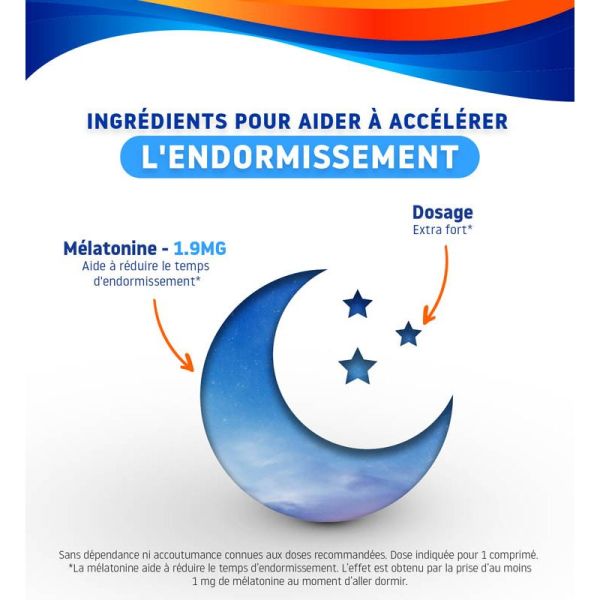 Valdispert Sommeil Rapide Mélatonine 1,9mg - Lot de 2 x 40 comprimés orodispersibles - Endormissement en 1 minute