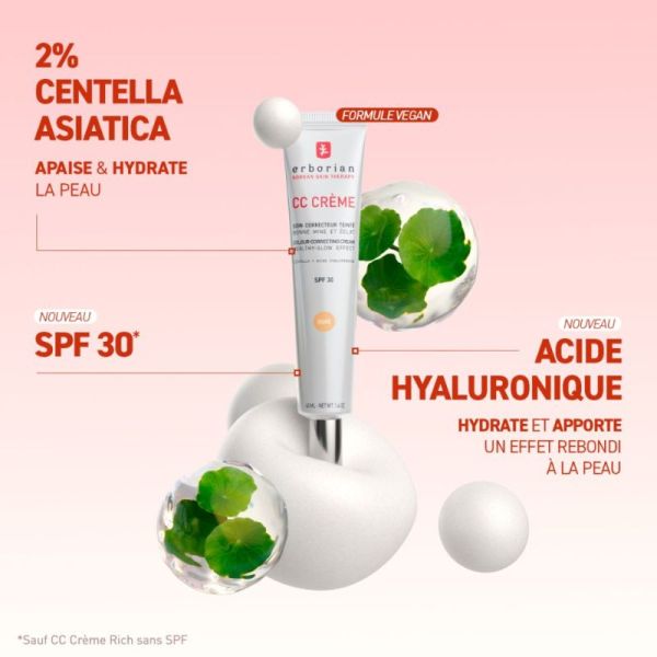 Erborian Skin Hero Glow Soin Illuminateur Perfecteur de Peau Non Teinté - 40ml