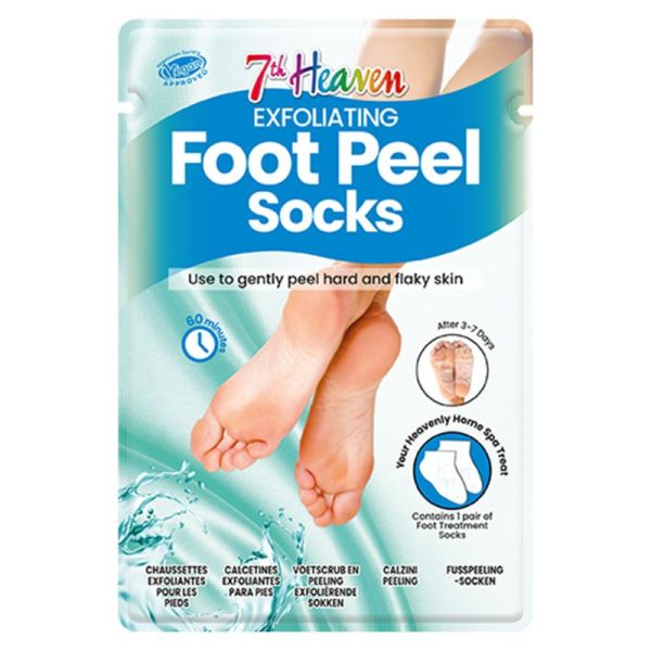 7th Heaven Chaussettes Exfoliantes pour les Pieds 1 Paire – Apaisent et lissent la peau dure