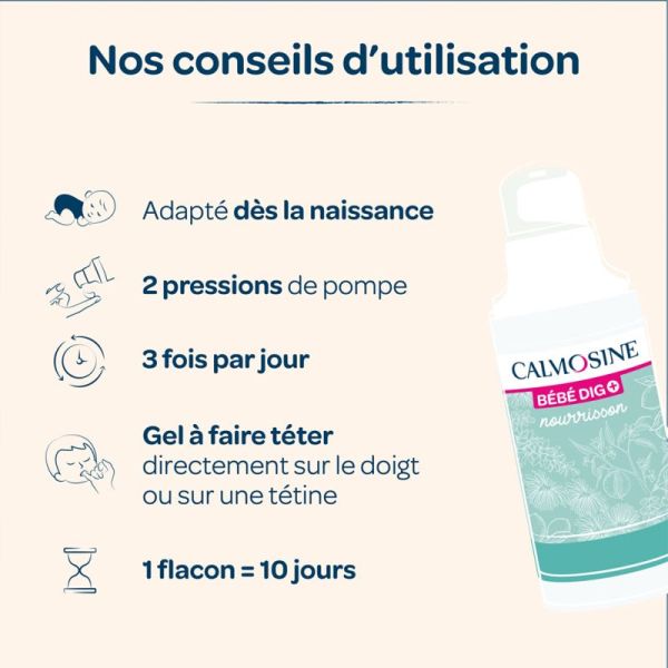 Calmosine Bébé Dig+ - 34ml - Apaise les inconforts digestifs et les pleurs du nourrisson