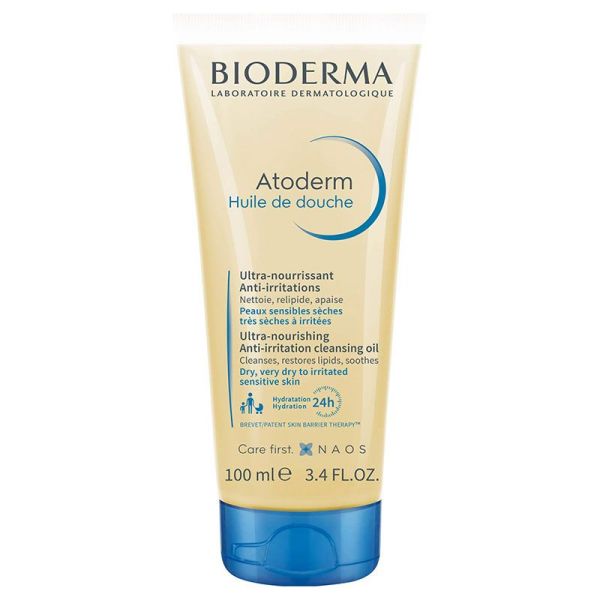 Bioderma Atoderm Huile de Douche Apaisante Corps Visage Peaux Sèches Atopiques 100ml