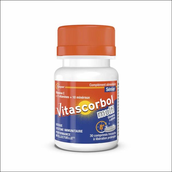 Vitascorbol Multi Sénior - 30 comprimés - Vitalité, mémoire et immunité au quotidien