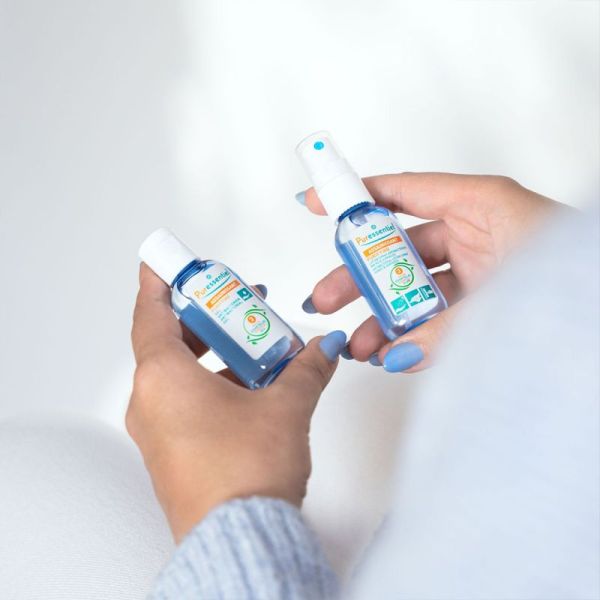 Puressentiel Assainissant Lotion Spray Antibactérien Mains & Surfaces 80 ml – Format poche double usage