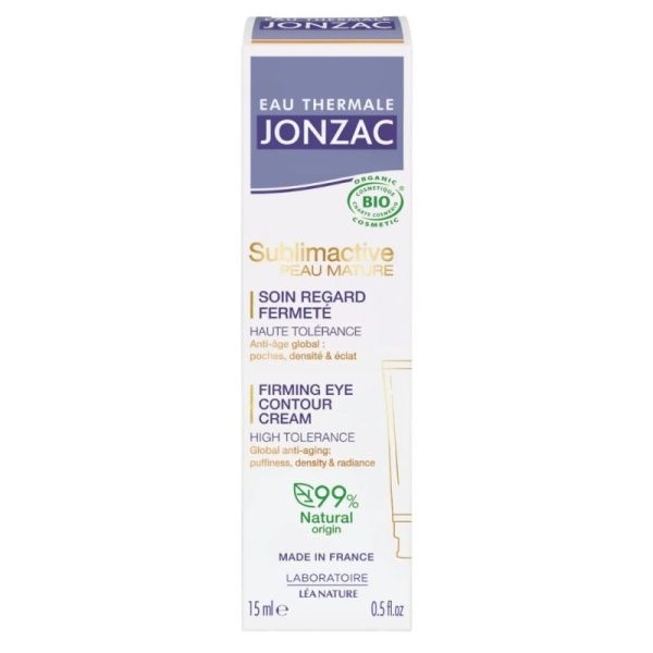 Jonzac Soin regard fermeté bio Tube de 15 ml - Fermeté et éclat du contour des yeux
