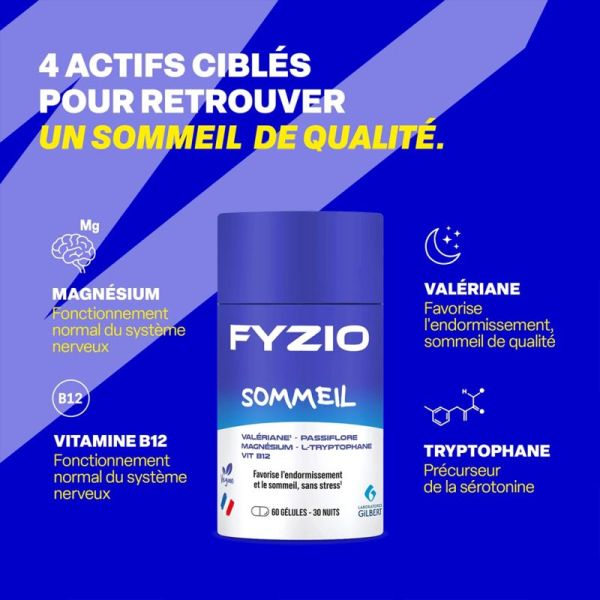 Gilbert Fyzio Sommeil 60 gélules – Endormissement et qualité du repos