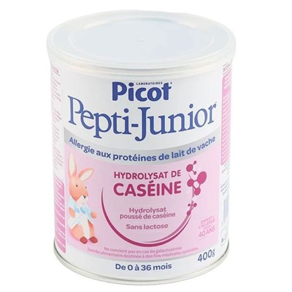 Picot Pepti Junior Caséine - Lait Infantil sans Lactose - Bébé de 0 à 36 mois - Allergie aux PLV - 400g