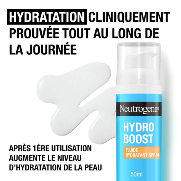 Neutrogena Hydro Boost Fluide Hydratant SPF50 Sans Parfum 50ml – Protection et éclat