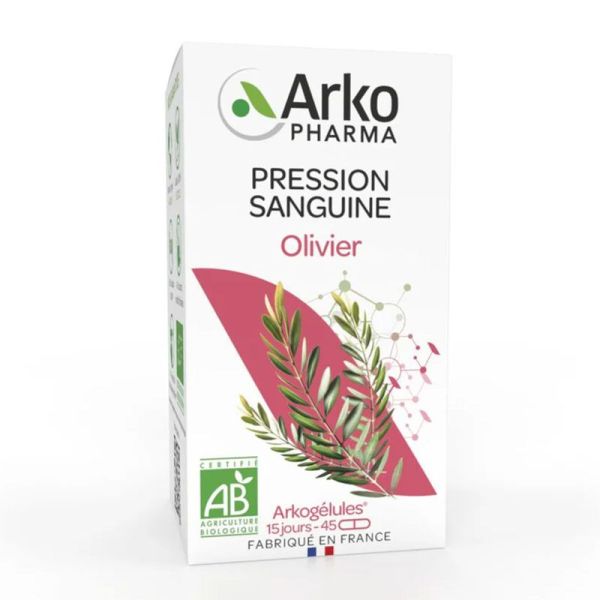 Arkopharma Arkogélules Olivier Bio - 45 Gélules - Pression sanguine & équilibre cardiovasculaire