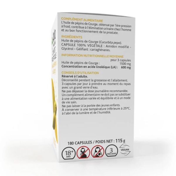 Arkopharma Arkogélules Huile Pépins de Courge Bio - 180 gélules - Confort prostatique