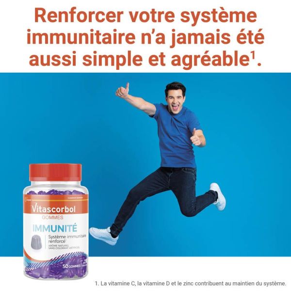 Vitascorbol Immunité - 50 gommes - Défenses renforcées & énergie naturelle