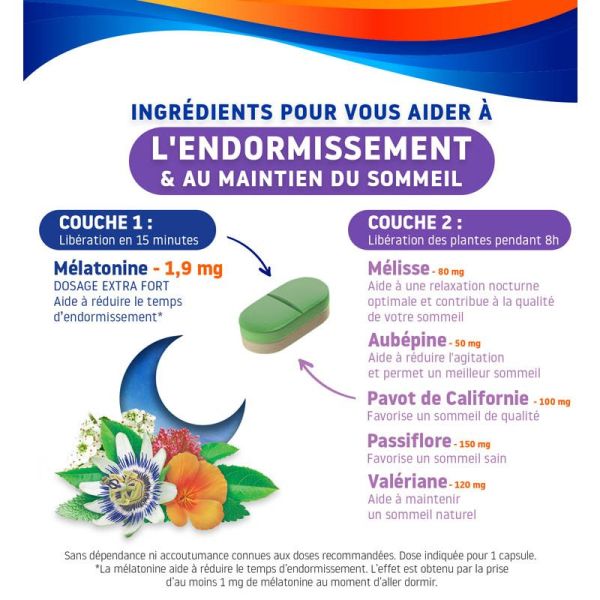 Valdispert Sommeil Intégral 1,9mg - 30 Comprimés - Endormissement rapide et sommeil continu