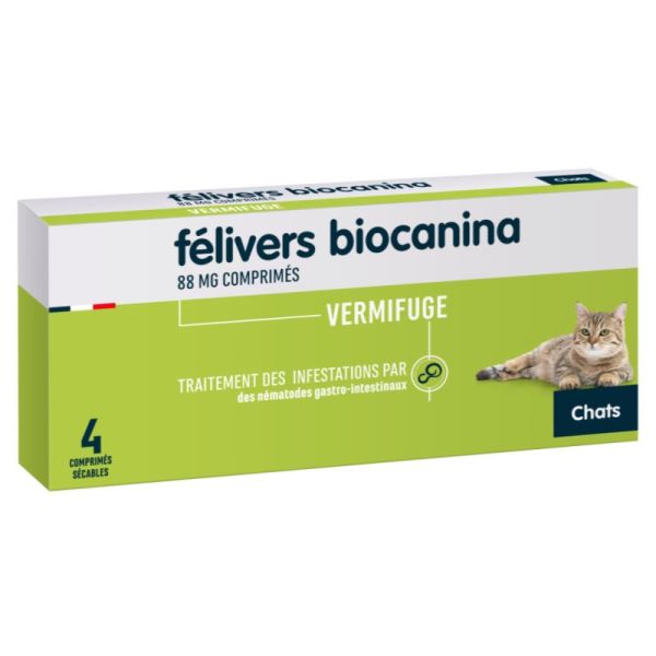 Biocanina Felivers Vermifuge Chats - 4 Comprimés