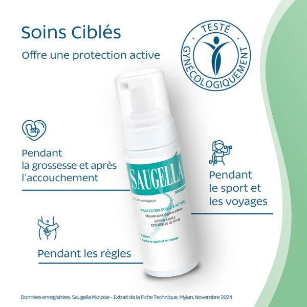 Saugella Antiseptique Mousse 150 ml - Soin Intime, Protection Douce, Sensation de Fraîcheur