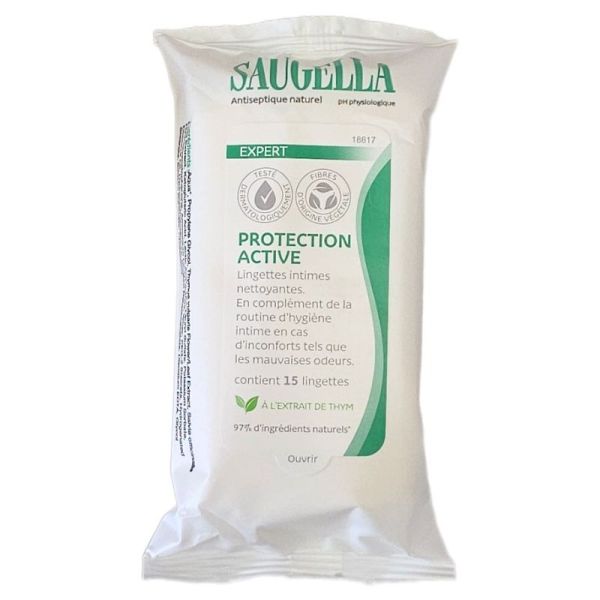 Saugella Antiseptique Naturel Lingettes x 15