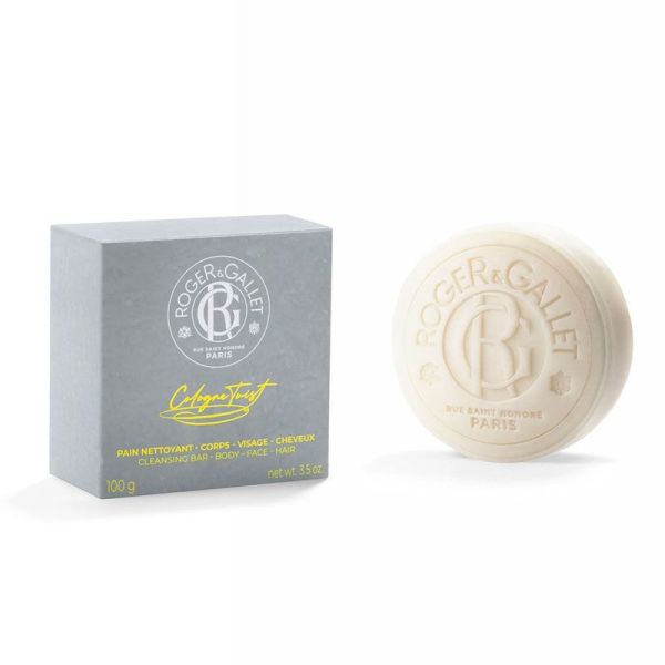 Roger & Gallet Pain Nettoyant Cologne Twist - Nettoyant 3 en 1 - Corps, Cheveux & Barbe -  100g